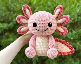 Axolotl Crochet Pattern PDF, Amigurumi Axolotl Plushie, Low Sew Baby Axolotl, Beginner Kawaii Salamander DIY Toy, Instant Download