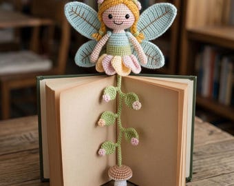 Fairy Crochet Bookmark Pattern PDF, Flower Bookmark, Cute Book Accessory, Beginner Friendly Gift for Book Lovers, Digital Download