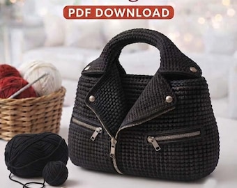 Beginner Checkered Crochet Tote Bag Pattern PDF, Checkerboard Shoulder Purse, Crossbody Market Bag, Easy Tapestry DIY Tutorial