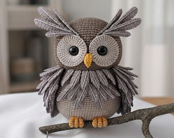 Owlbear Crochet Pattern PDF, Fantasy Amigurumi Owl Plush, Realistic Barn Snowy White Owl Toy, Woodland Nursery Decor, Digital Download