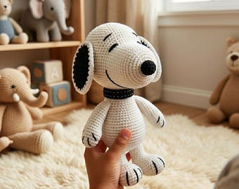 Snoopy Inspired Crochet Pattern PDF | Easy Amigurumi Beagle Dog Plush | Beginner Friendly DIY Toy Tutorial | Instant Download