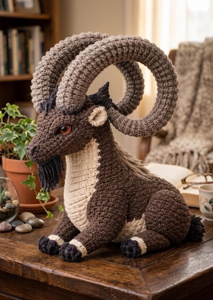 Goat Crochet Pattern PDF, Baby Goat Amigurumi Plush Toy