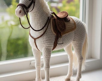 Pferd häkeln Muster PDF, Amigurumi Pferd Spielzeug, niedrige Sew Bauernhof Tier-Anleitung, Instant Download