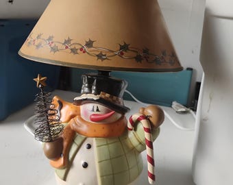 Snowman lamp and shade