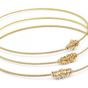 Thin Silver Bangle Bracelet // Guitar String Jewelry // Friendship Bracelet // Eco-Friendly Jewelry // Stacking Bracelet / Gift Idea / Music image 2
