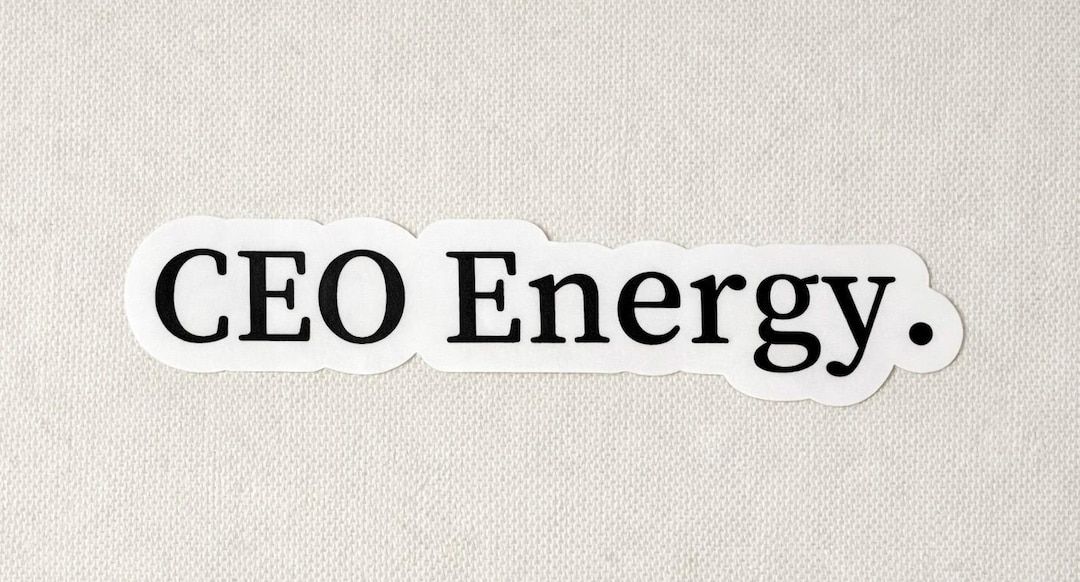 CEO Energy Sticker | Minimal Black & White Vinyl Sticker | Quiet Power ...