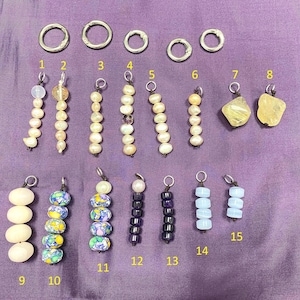Mix and Match Edelstein-Anhänger, Kristalle und Barockperle, Taschengurt, Journal Accessoires, Geldbörse Zipper Pull, Geschenk für Sie
