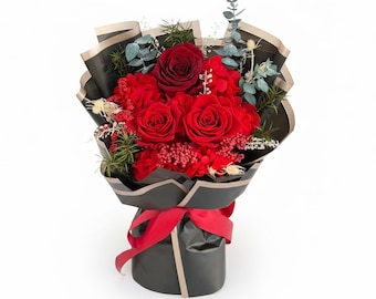 Rosong Konserverad Äkta Rosbukett | Eternal Forever Blomsterarrangemang