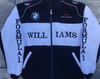 Veste BMW Williams F1 Racing pour homme | Veste vintage Formula 1 Team | Noir Blanc
