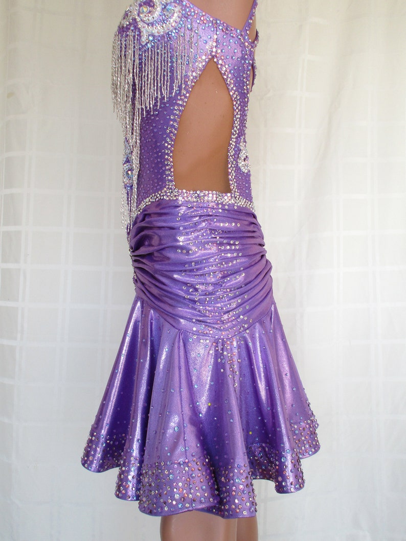 Lilac Latin Rhythm Dance Sport Dress LAT- 1113