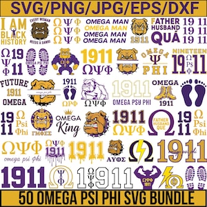 Omega Psi Phi SVG Bundle, Fraternity Designs, Greek Alphabet Svg, Shield Svg, Alpha Svg, Omega Svg, Digital Download, For Cricut, Silhouette