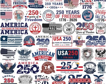 USA 250th Anniversary SVG Bundle, America 250 Svg, USA 1776-2026, American Flag Eagle Svg, Patriotic Designs, Independence Day, For Cricut