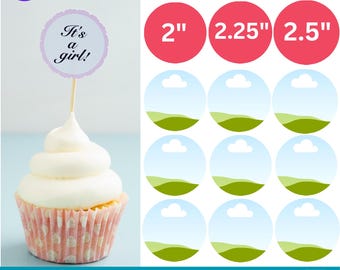 Cupcake Toppers Canva Template, Editable Cupcake Frame, Blank Template Canva Drag Drop Template, Cake Topper template, Digital download