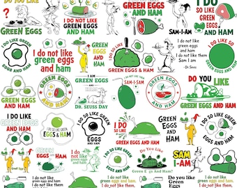 Green Eggs and Ham SVG Bundle, Green Eggs and Ham Kinda Day Svg, Teacher SVG, Classroom Decor, Dr Seuss Day Svg, Green Eggs Svg, For Cricut