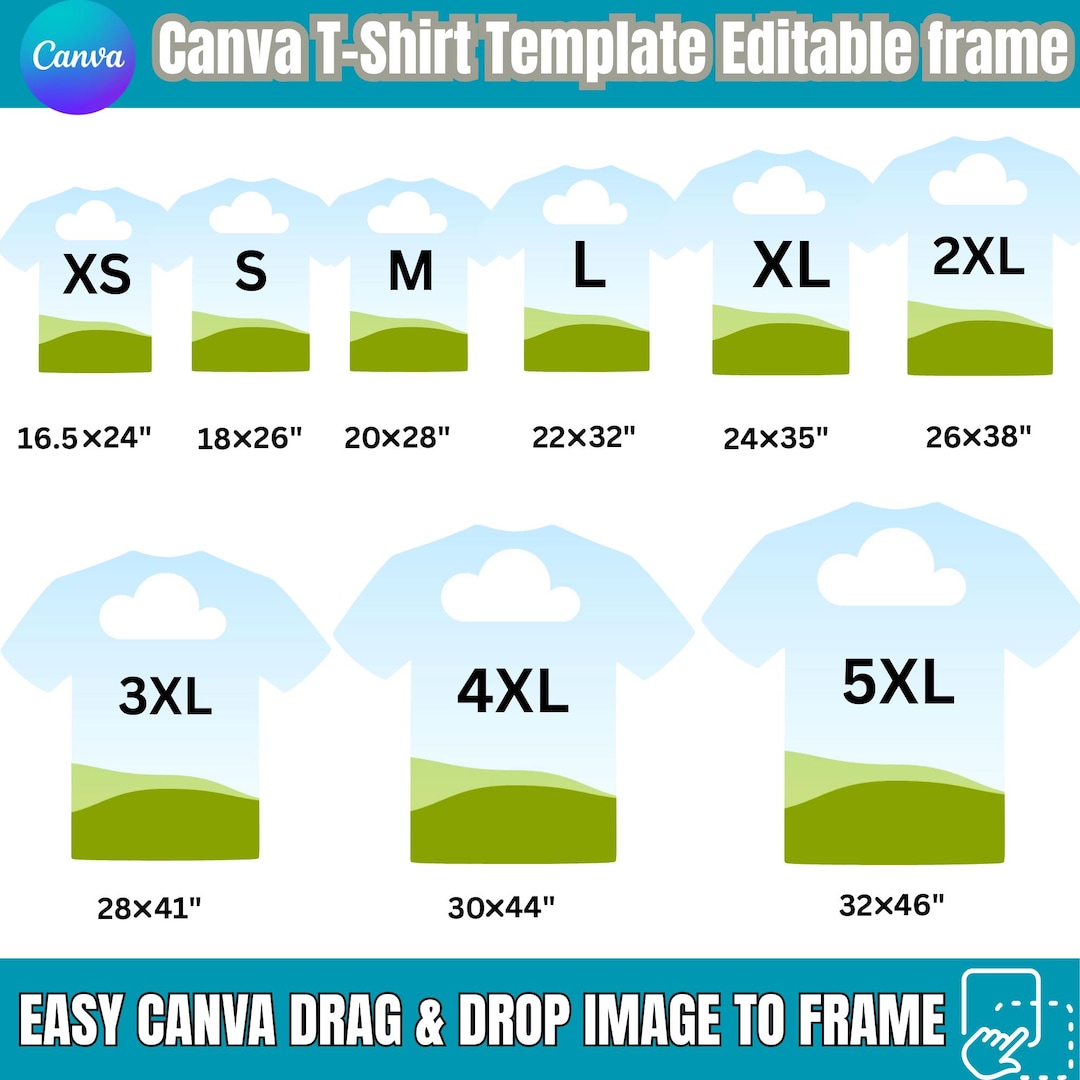 Size Small Template All Over T-shirt Template 9 Sizes Shirt Sublimation, Blank Template ...