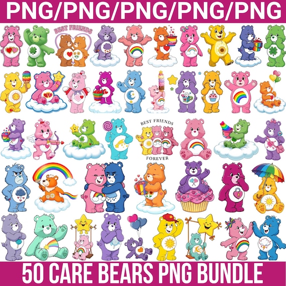 Care Bears Belly Badges PNG Bundle, Cute Cartoon Rainbow Png, Bears Png, Care Bears huge Png, Cut Bears Png, Care Bears Clipart, for Cricut