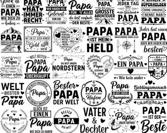 German Papa Plotter File Svg Bundle, Die Beste Papa Svg, Family Svg, German Sayings Svg, Father's Day gift, Dad Svg, for Cricut, Silhouette