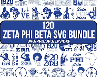 Zeta Phi Beta SVG Bundle, Sorority Svg, 1920 Zeta Svg, Fraternity SVG, Blue white Svg, Greek letter Svg, Sorority Sisterhood Svg, For Cricut