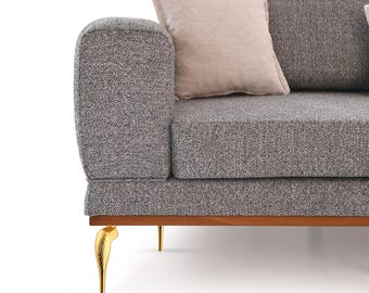 4 patas para muebles, color negro/dorado – 20/15 cm, de metal, para sofás y armarios. Capacidad de carga de hasta 800 kg. Aptas para sofás, mesas y soportes de TV.