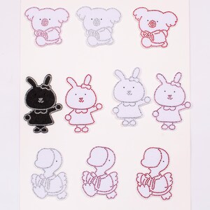 Paquete de 15 apliques de animales con diamantes de imitación, lindos parches de cristal de conejo, pato, rana y oso, suministros para manualidades de costura y bolsos de ropa DIY