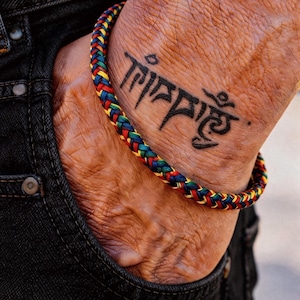 Handwoven Tibetan Bracelet Dragon-Pattern Design Bracelet Men's Spiritual Healing and Fortune Jewelry Gift For Him