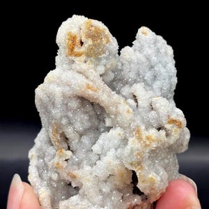 Natural White Chalcedony Stalactite Cluster – Sparkling Druzy Quartz Specimen, Icy Icicle Formation