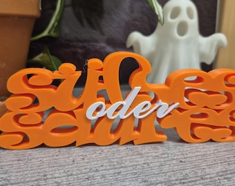 Halloween lettering “Trick or Treat” – STL & 3MF for Bambu A1 mini