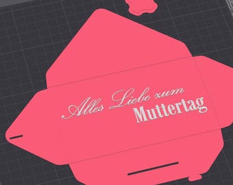 Descarga de plantilla STL 3MF para manualidades - Sobre para el Día de la Madre - Bamboo Studio - Minimalista y elegante - Impresión 3D