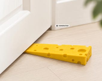 Doorstop cheese mold STL & 3MF file for BambuLab A1 mini – 3D print file, door wedge, housewarming gift, fun present