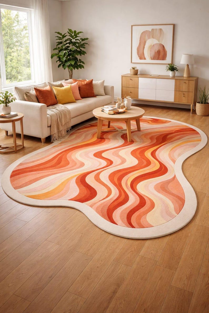 Modern Abstract Wavy Area Rug - Etsy