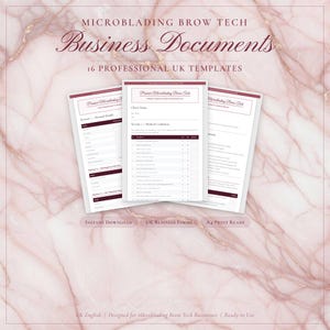 Microblading Brow Tech Forms UK — 16 Customisable Consent, Patch Test & PMU Templates | LaunchKit
