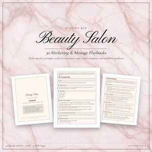 Beauty Salon AI Copy Kit, 30 Marketing Prompts, Email Templates and Message Scripts