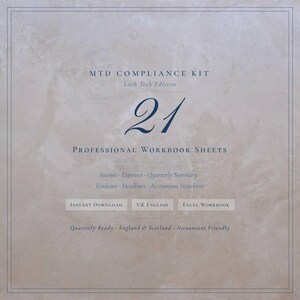 Making Tax Digital Premium Workbook UK | Lash Tech Quarterly Tracker & Reconciliation