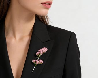Spilla floreale in rame color argento, accessorio portafiori intercambiabile