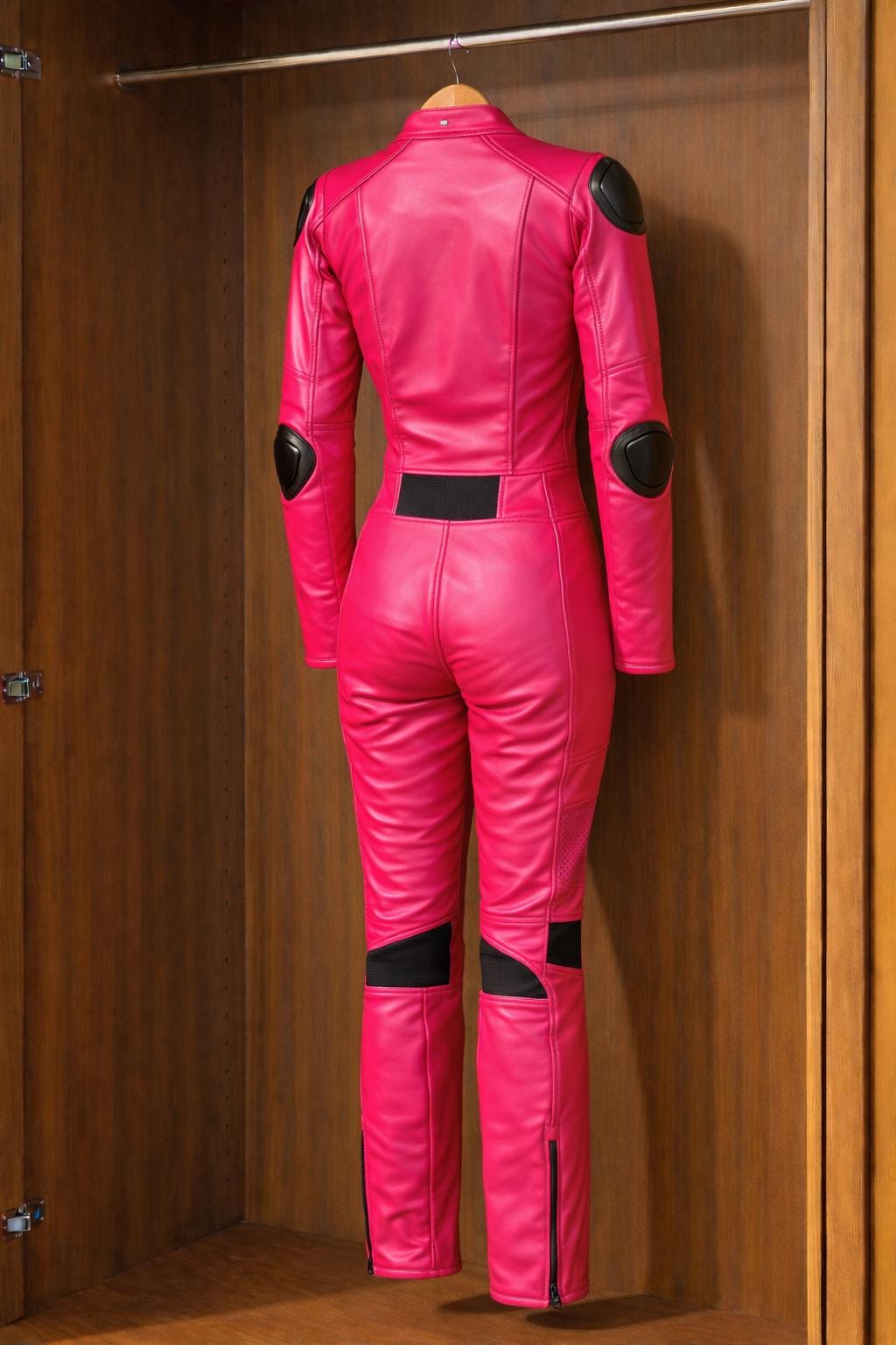 Women's Pink Leather Motorcycle Suit | Protective Biker Racing