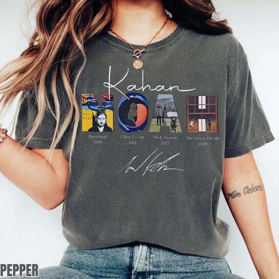 Noah Kahan Album Era Tour Shirt, Busyhead Stick Season Grea Divide Indie Folk, Unisex Cotton T-Shirt, Menswear, Womenswear