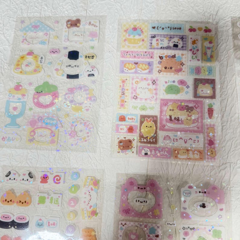 8 Sheets Kawaii Sticker Set, Cute Aesthetic Cartoon Stickers for ...