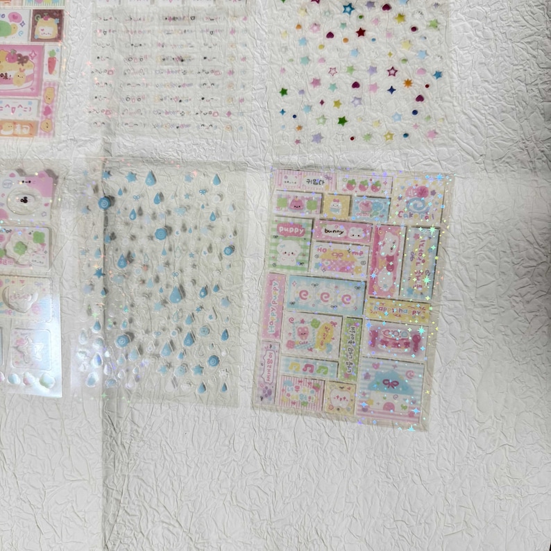 8 Sheets Kawaii Sticker Set, Cute Aesthetic Cartoon Stickers for ...