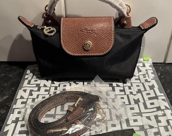 Longchamp Black Mini Crossbody Bag Includes shoulder strap