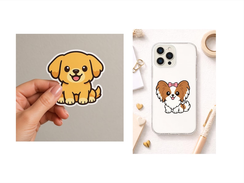 Kawaii Dog Clipart Bundle PNG | Cute Dog Breeds Pack | Pastel Puppy ...
