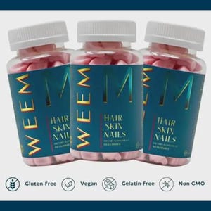 Pack of 3 WEEM Hair Skin Nails Gummies - 180ct Vegan Supplement Bundle