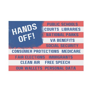 Political Protest Sign, Plastic Yard Sign, Activism Decor, Hands Off Protest Picket Sign - Anti Trump Anti GOP Pro Democracy
