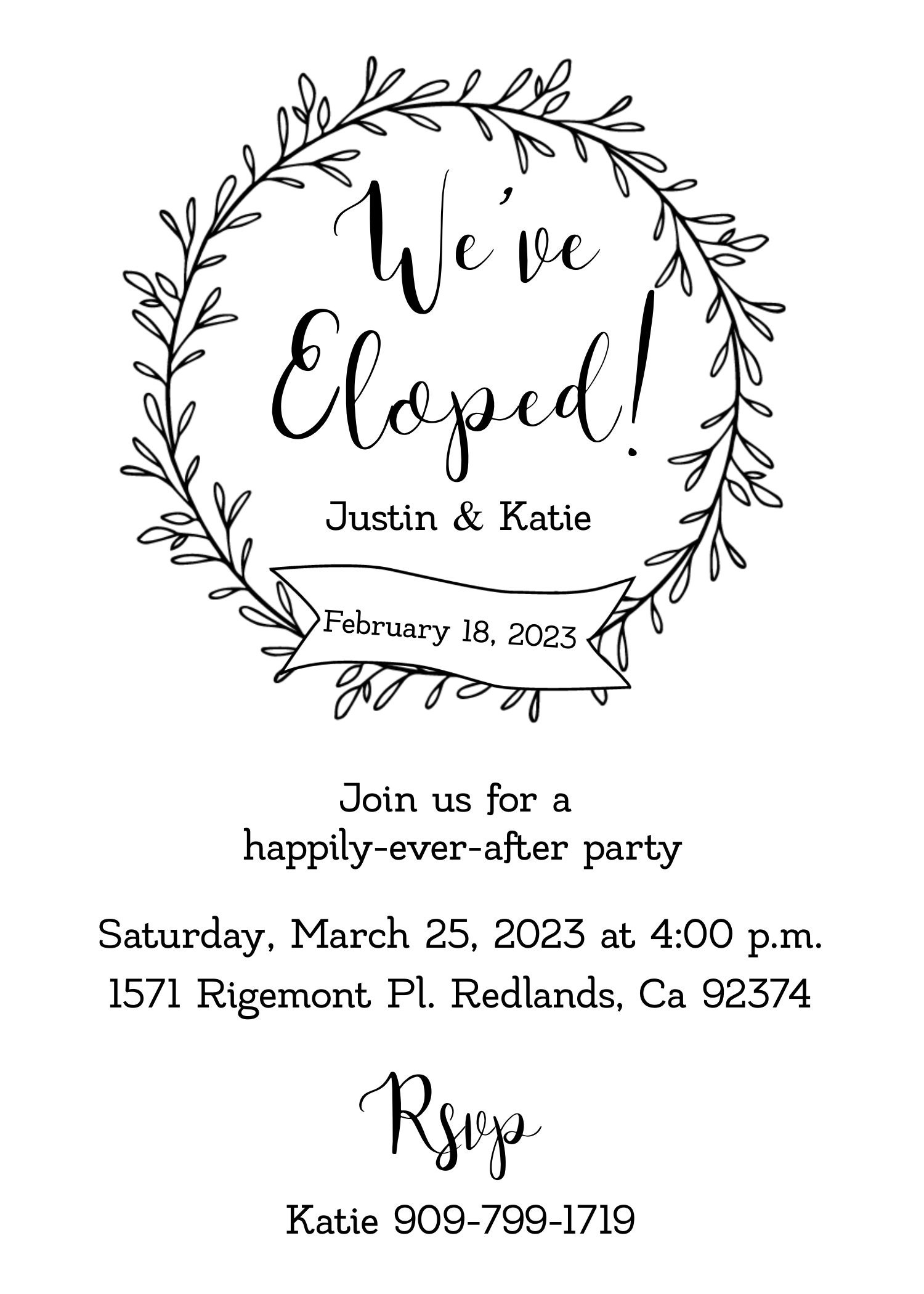 Elopement Invitation, Elopement Announcement, Elopement Celebration