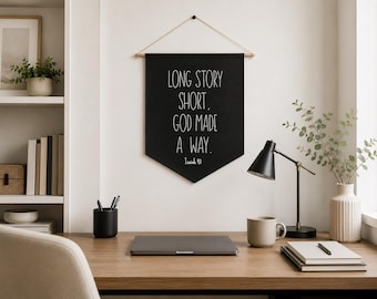 Inspirational Flag, Long Story Short God Made A Way Mini Wall Banner
