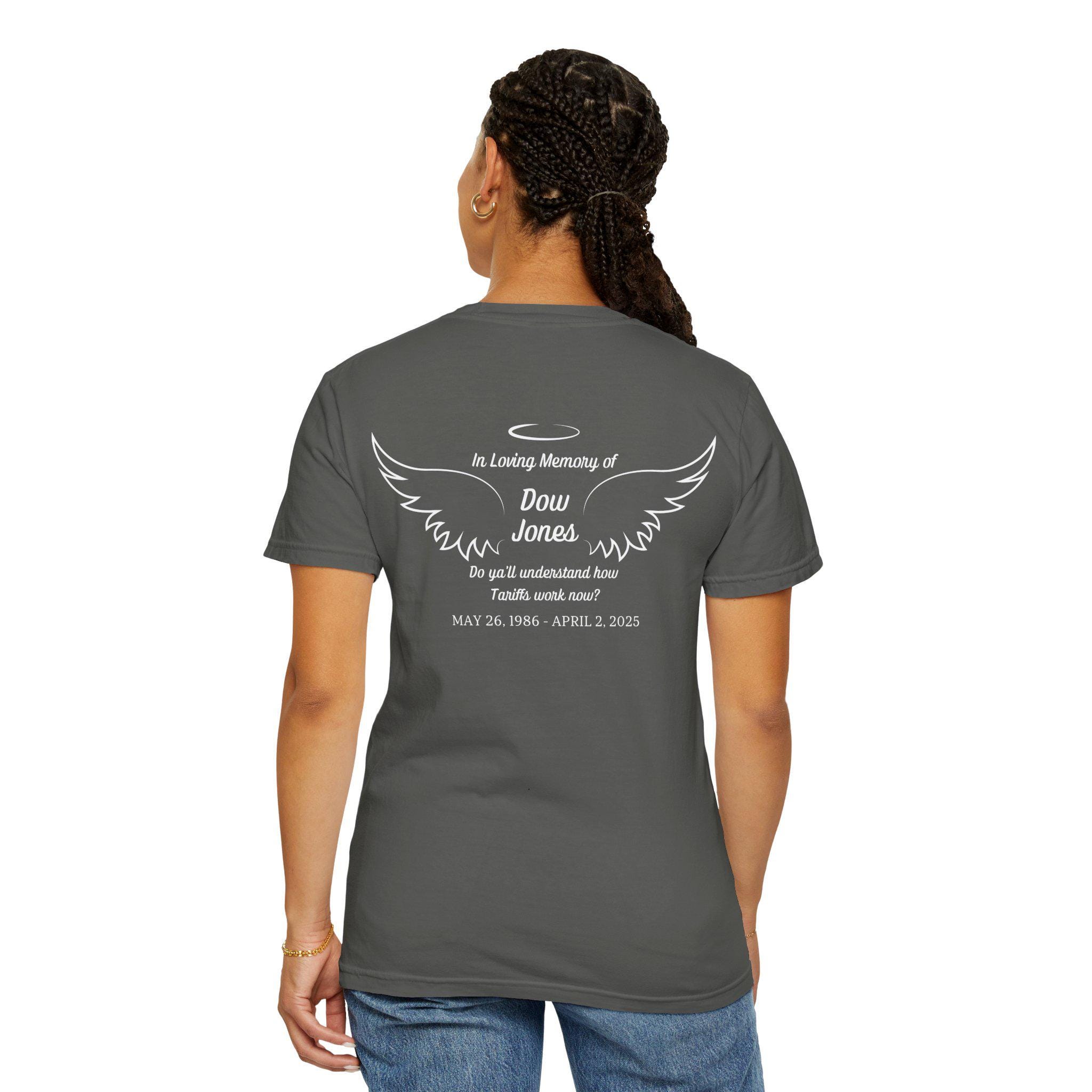 Stock Market Liberation Day T-shirt, Funny Trump Tariff Tee, In Loving Memory of Dow Jones Shirt, Anti Maga Top, Unisex Anti Tariff Shirt