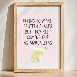 Funny Printable Margarita Sign for Home Bar, Kitchen & Dining Room Decor, Perfect Gift for Cocktail Lovers, Rustic Wall Art