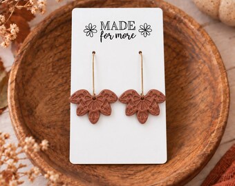 Boho Clay Earrings, Terracotta Earrings, Natural Clay Style Jewelry, Rustic Natural Tone Earrings