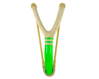 Neon Green Wooden Slingshot