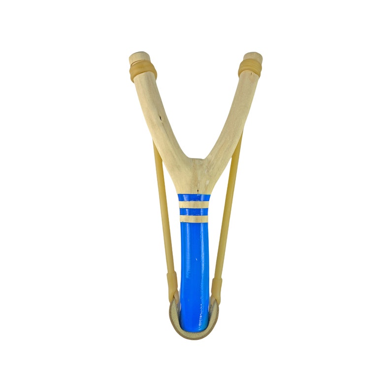 Neon Blue Wooden Slingshot image 1