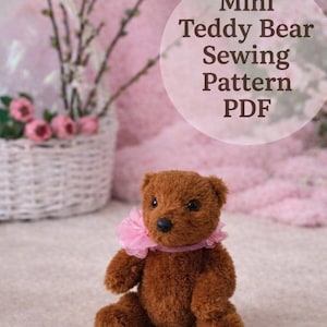 Mini Teddy Bear Sewing Pattern – 12cm Artist Plush Template (PDF Download)